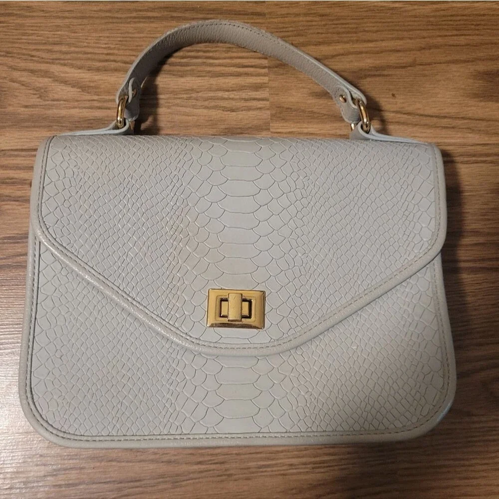 Elegant Gray Handbag From Gigi New York